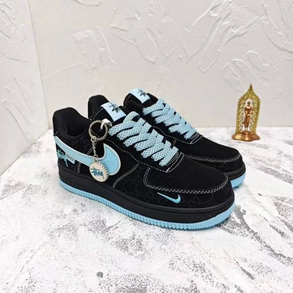nike airforce 1 low x stussy x black blue TOP BATCH UA - Image 4