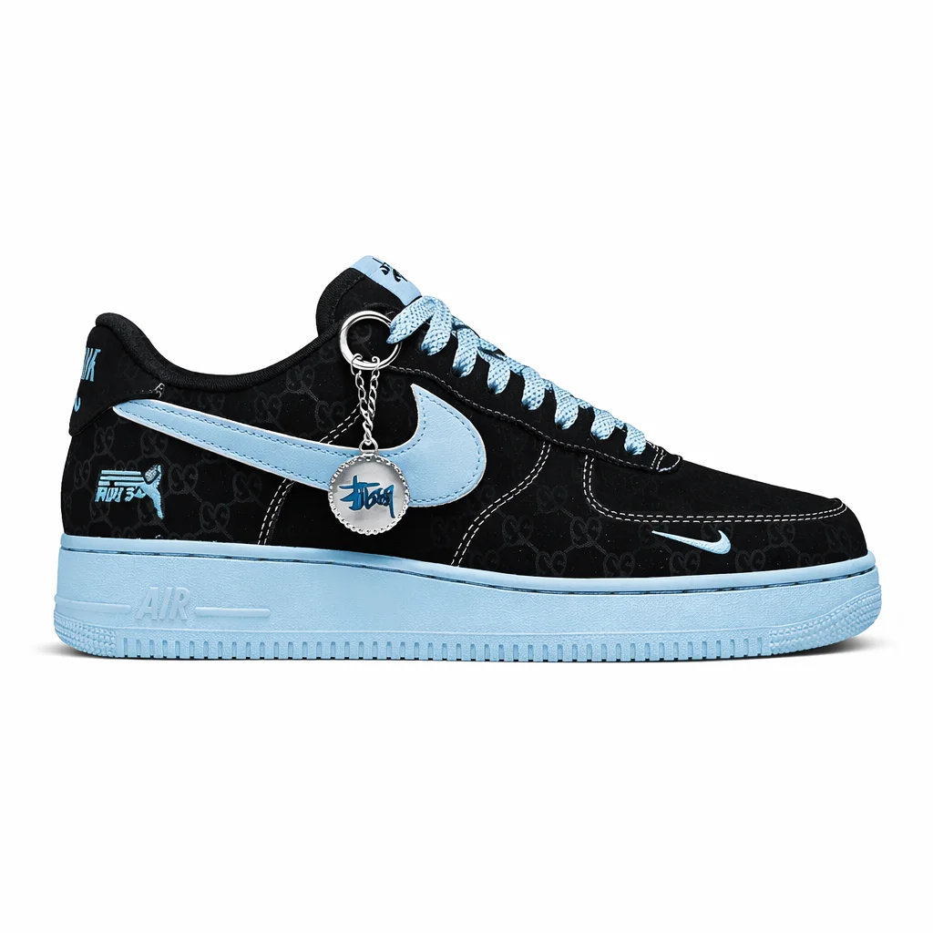 nike airforce 1 low x stussy x black blue TOP BATCH UA