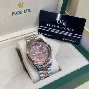 ROLEX DAY DATE DUAL TONE CHOCLATE DIAL