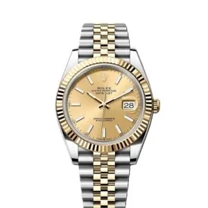 Rolex Datejust Gold Silver Gold Dial Metal Watch