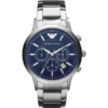 Armani Ar2453 Silver Blue Dial Metal
