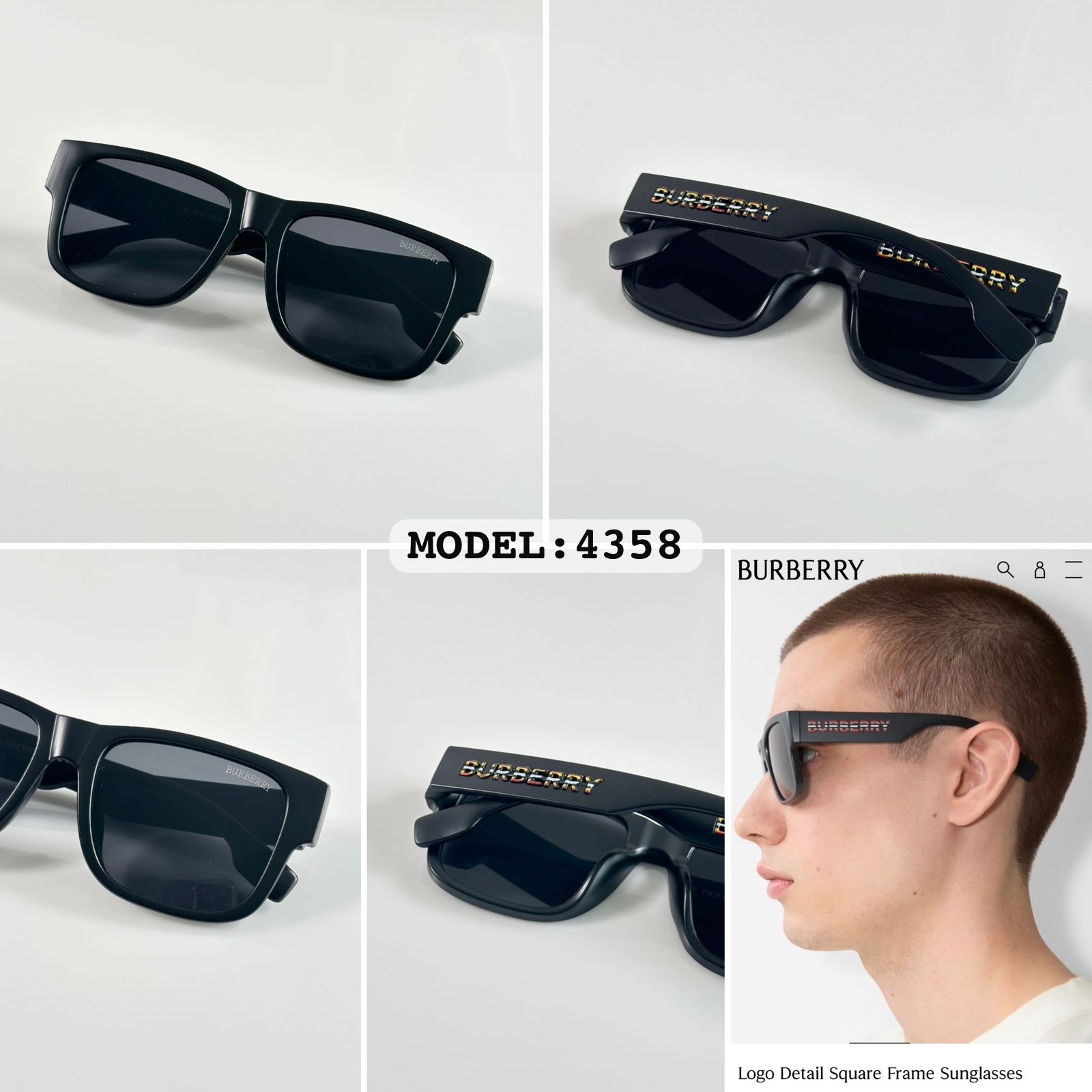 Burberry BE4358 square sunglasses - Image 2
