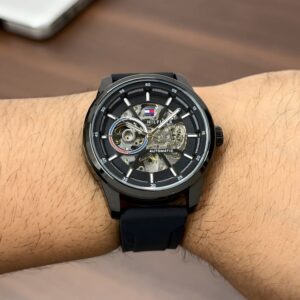 Tommy Hilfiger Automatic Skeleton Watch – Black Edition