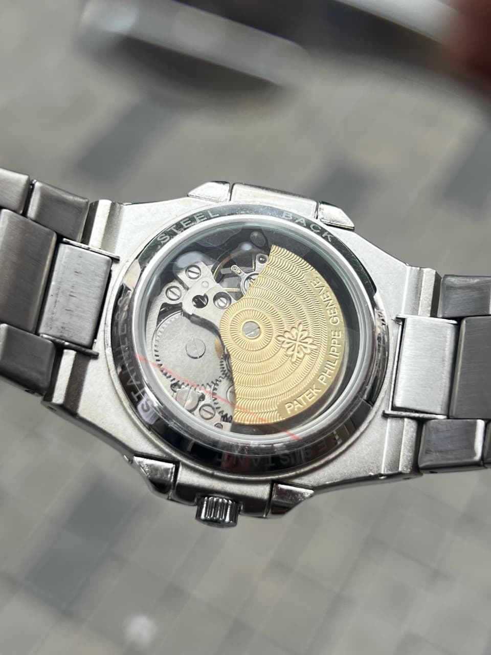 Live Real-Time Photo • Patek Philippe Skeleton Dial Analog Men’s Watch – Silver Stainless Steel Strap (Luxury Style) - Image 3