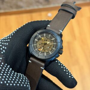 Fossil Skeleton leather strap automatic