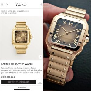 Cartier Santos Gold Ultra-Premium Collection detailed with Perfection