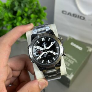 Edifice ECB-2000D-1ADF Black Ana-Digi Dial Silver Stainless Steel Band Men's Watch ED564