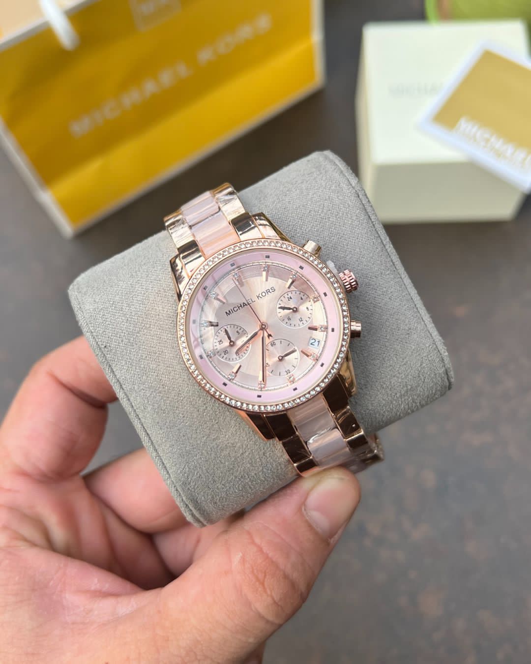 Michael Kors Women's Ritz Quartz Watch with Stainless Steel Strap, Multi, 18 (Model: MK6769)